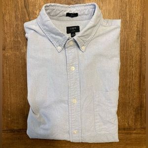 J. Crew Light Blue Oxford Shirt, Large Slim
